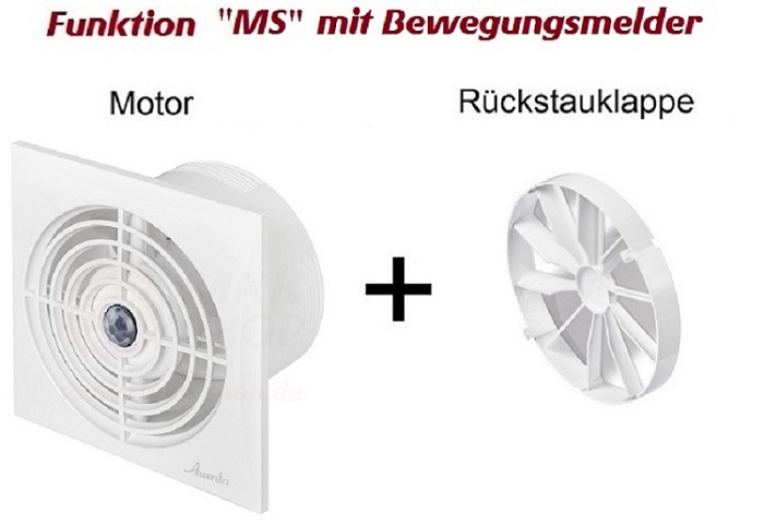 Badlüfter Ø 100 125 mm leise stark Wand Deckenlüfter Bad-Ventilator WC